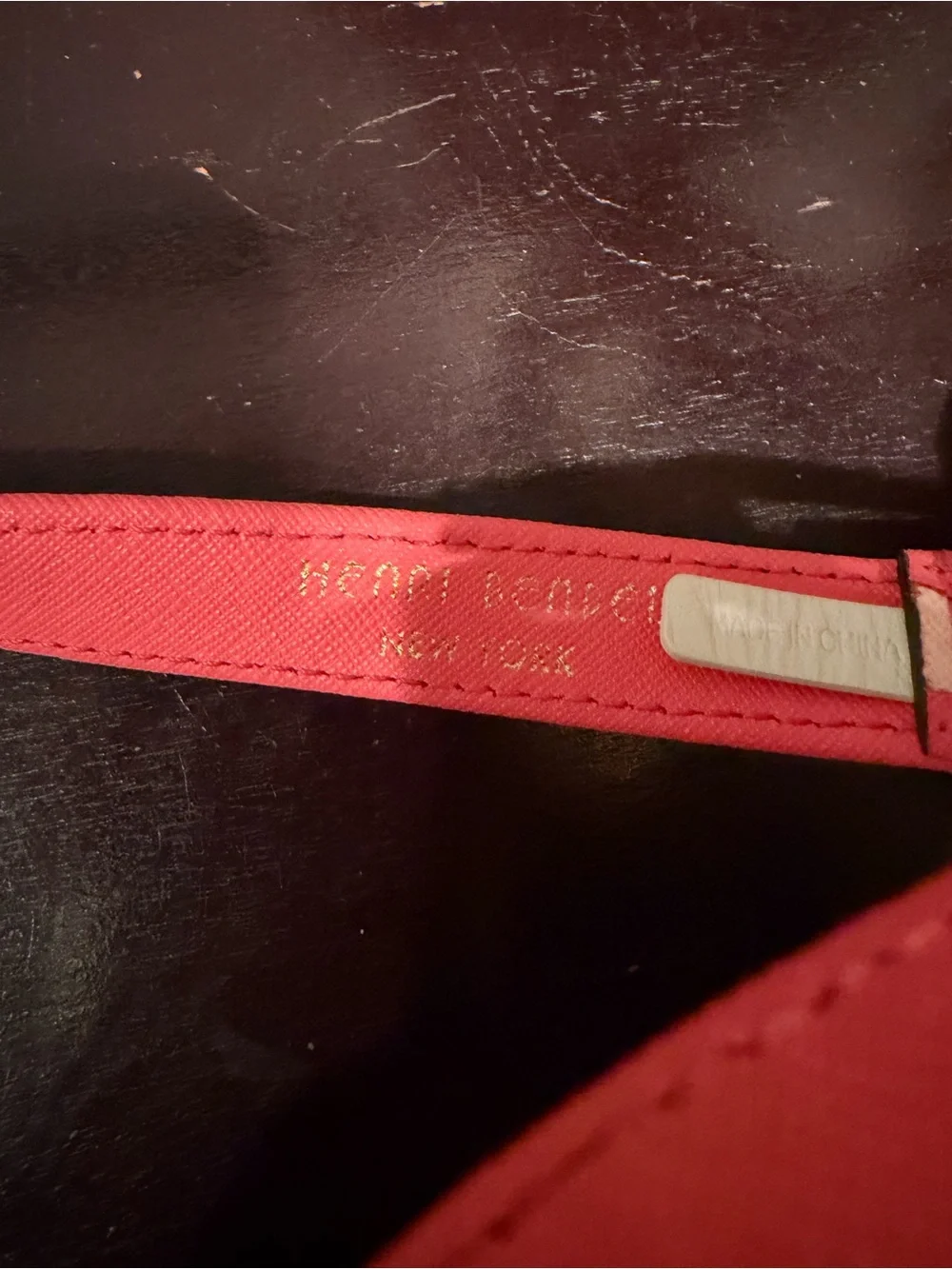 Henri Bendel Perforated Pink Coral Dog Leash in Mint Condition! NWOT